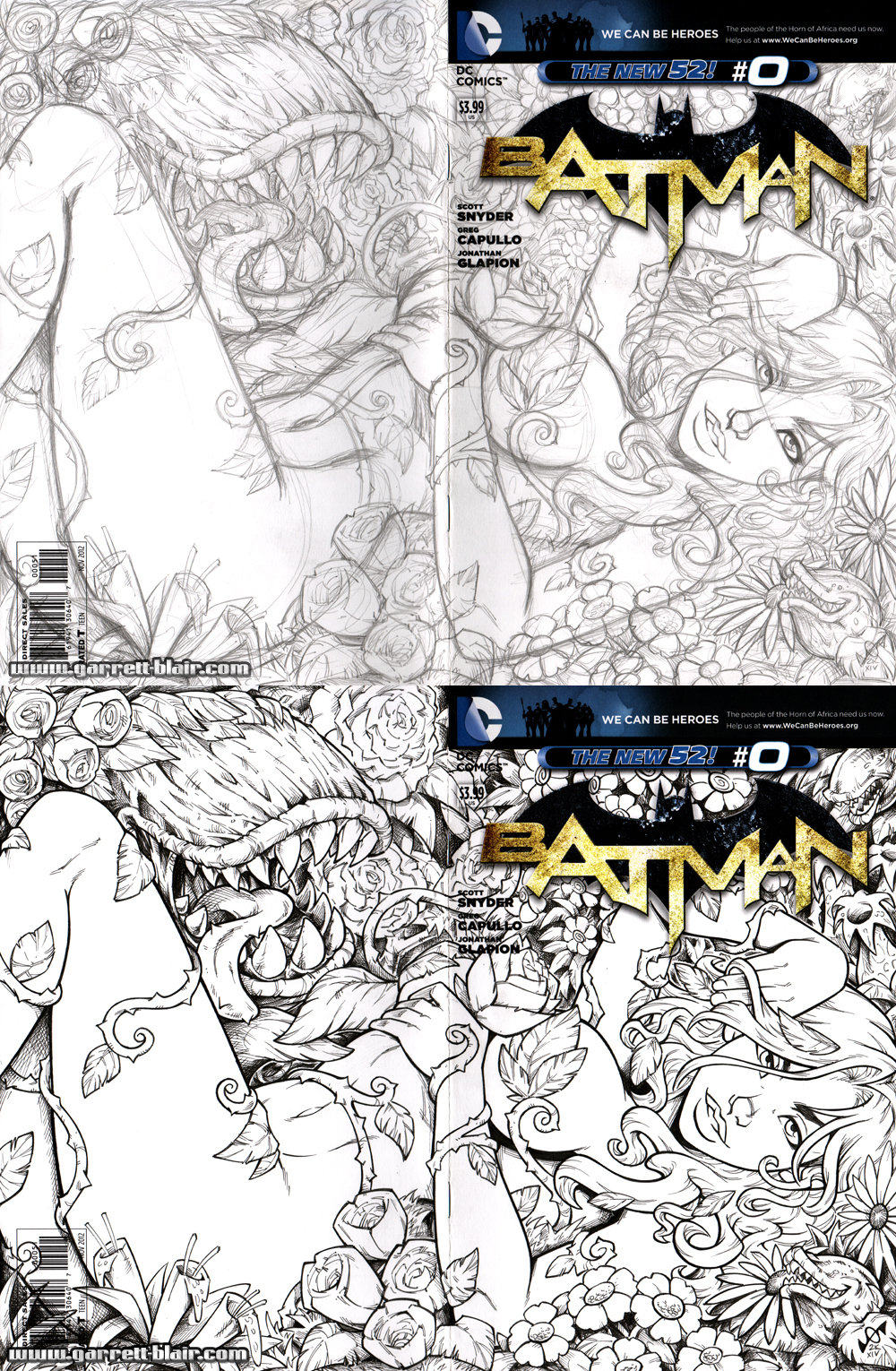 Poison Ivy full sketch cover WIPs