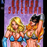 Lingerie Supergirl + Batgirl sketch cover