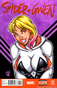 Spider-Gwen Spider-Verse bust sketch cover