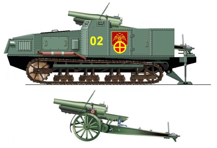 Centaur-2 mod. 1916. Armed with a light 115-mm.