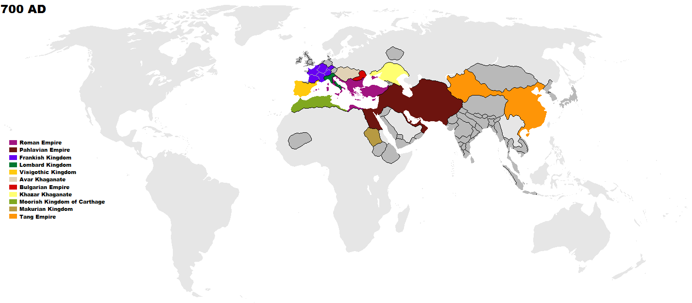 700 Map The World Map at 700 AD by LordOguzHan on DeviantArt