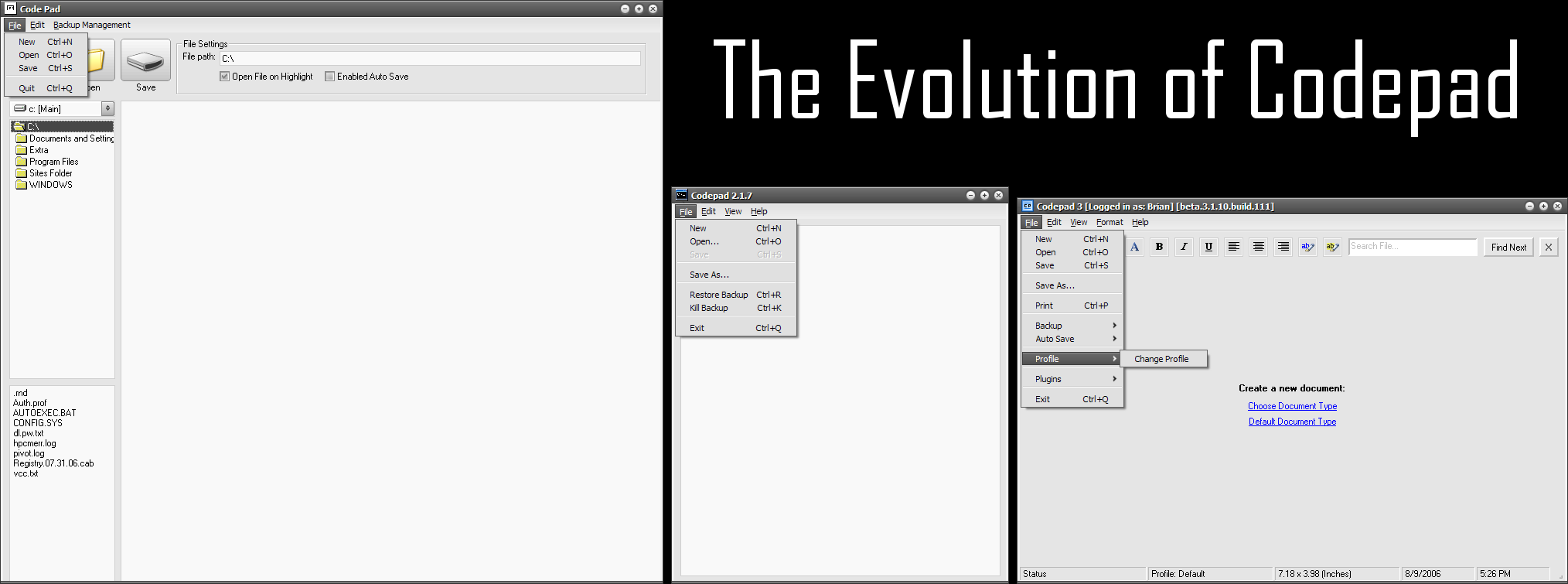 The Evolution of Codepad by bmartinson13 on DeviantArt