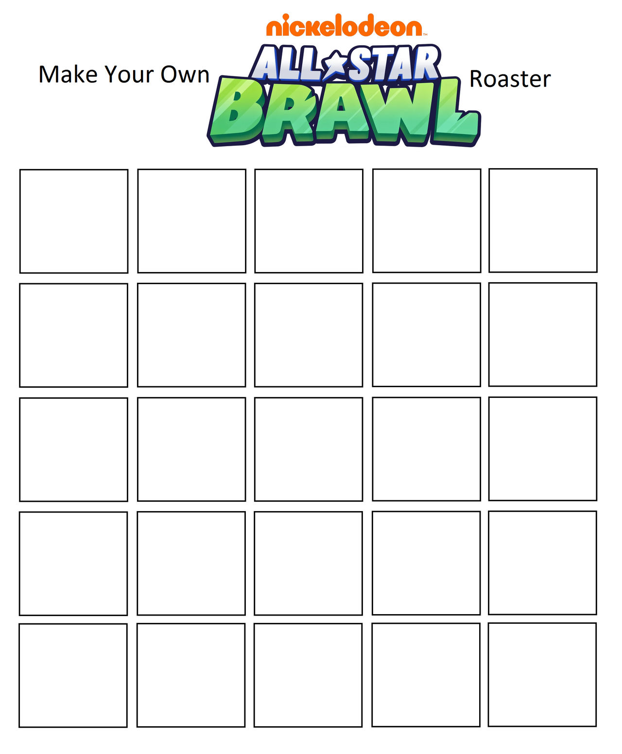 Make Your Own Nick All-Star Brawl Roster Template by Alexpasley on ...