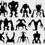 Alien monster silhouettes 1