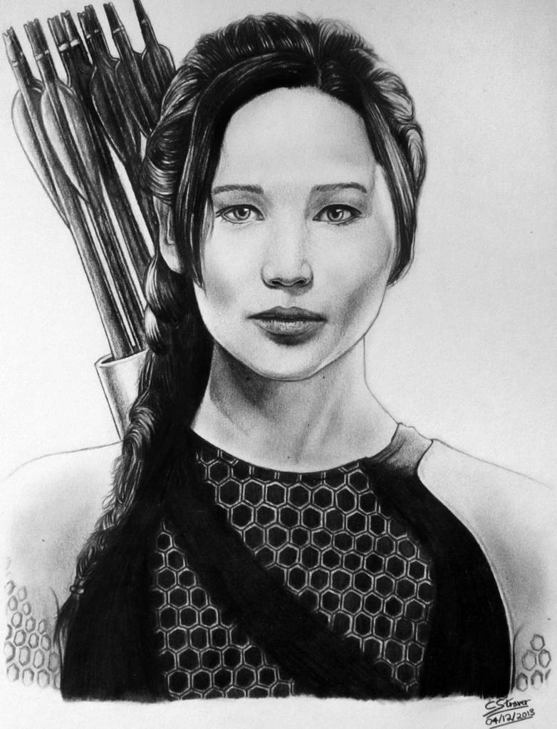 Jennifer Lawrence (Katniss Everdeen) Drawing by LethalChris on DeviantArt