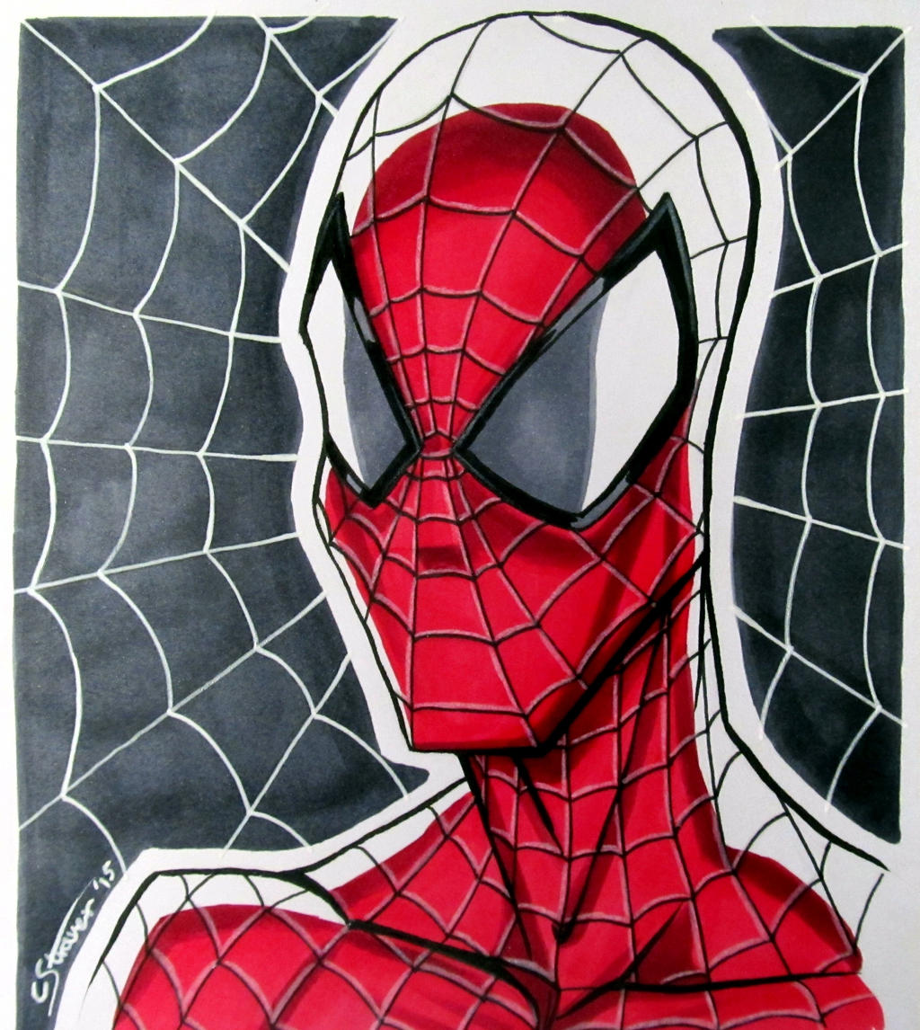 Spider-Man Sketched Marker Drawing Luggage Tag