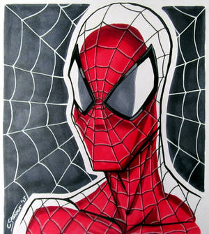 Spider-Man Copic Marker Drawing