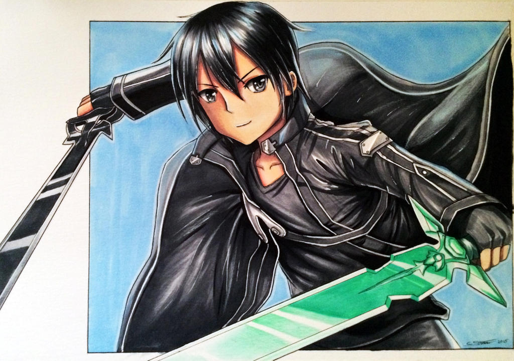 Kirito - Copic Marker Drawing by LethalChris on DeviantArt