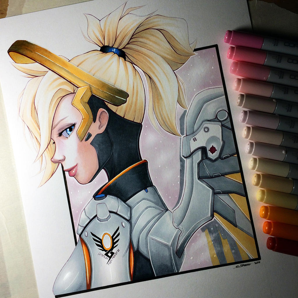 Mercy from Overwatch - Copic Marker Drawing by LethalChris on DeviantArt