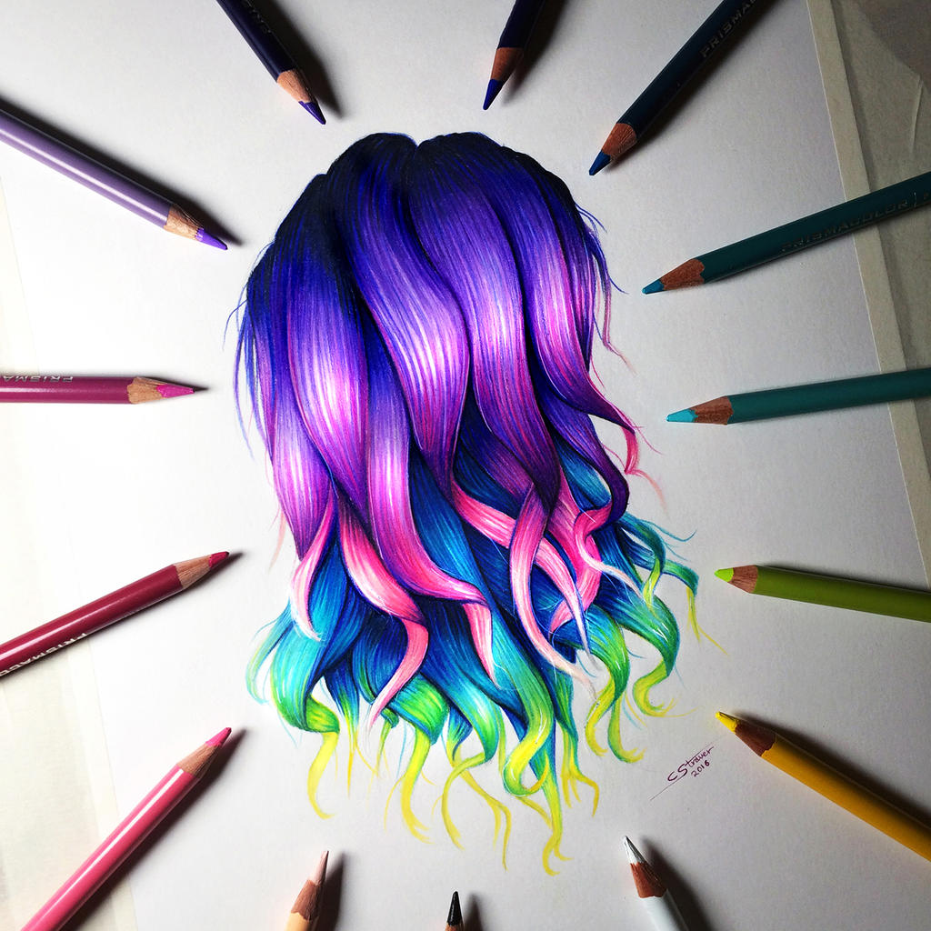 Rainbow Hair Drawing by LethalChris on DeviantArt