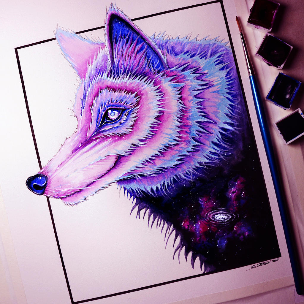 Galaxy Wolf - Painting by LethalChris on DeviantArt