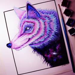 Galaxy Wolf - Painting