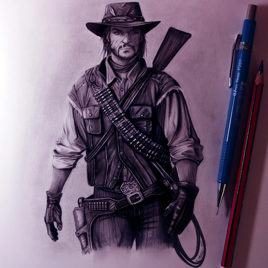 John Marston Drawing - Red Dead Redemption by LethalChris on DeviantArt