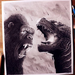 Godzilla vs. Kong Drawing - Fan Art