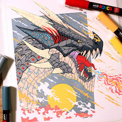 Posca Pen Dragon Drawing