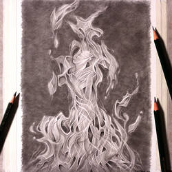 Fire Graphite Drawing