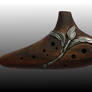 ornamented wooden ocarina