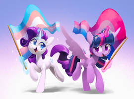 Rarity and Twi Pride