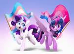 Rarity and Twi Pride