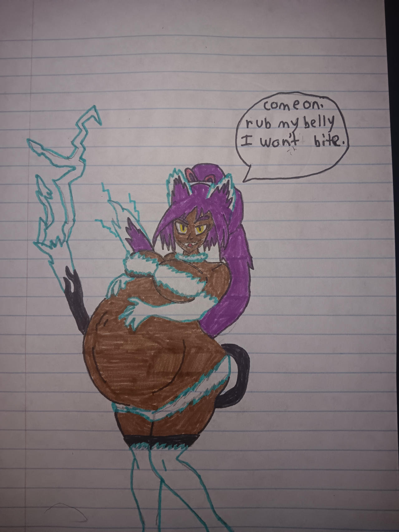 Yoruichi (god of thunder form) stuffed belly