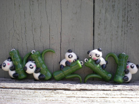 Panda cling charms