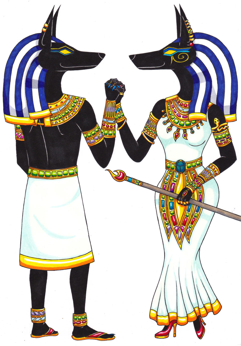 Anubis and Anput by C4A2Todd on DeviantArt