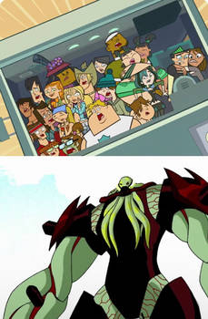 Total Drama Contestants About to Crash into Vilgax