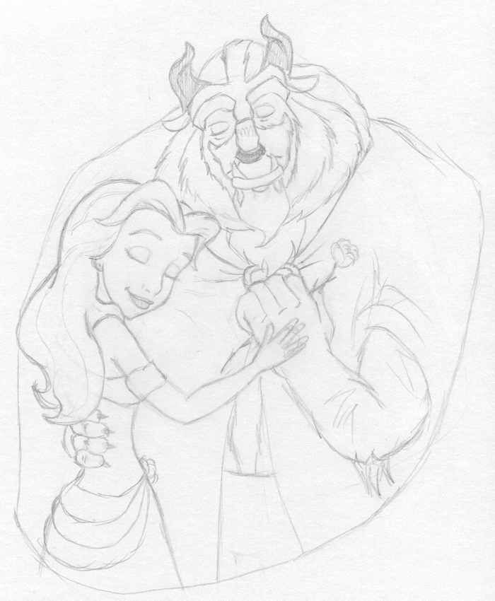 Belle and Beast hug