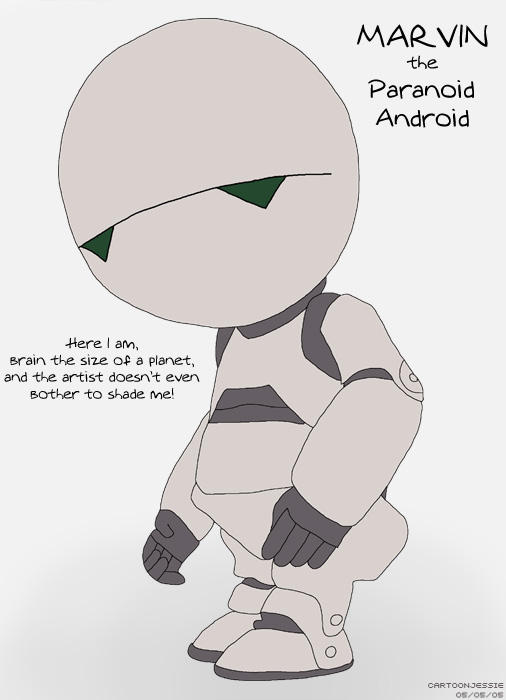 Marvin the Paranoid Android by CartoonJessie on DeviantArt