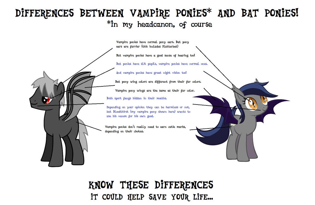 Know the Differences: Vampire and Bat Ponies