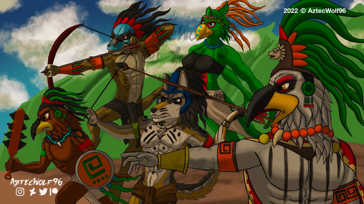 Aztec Wolfman Itzcuauhtli and his Aztec Warriors by AztecWolf96 by AztecWolf96 on ...