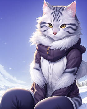 Cold winter, warm fur - Cat