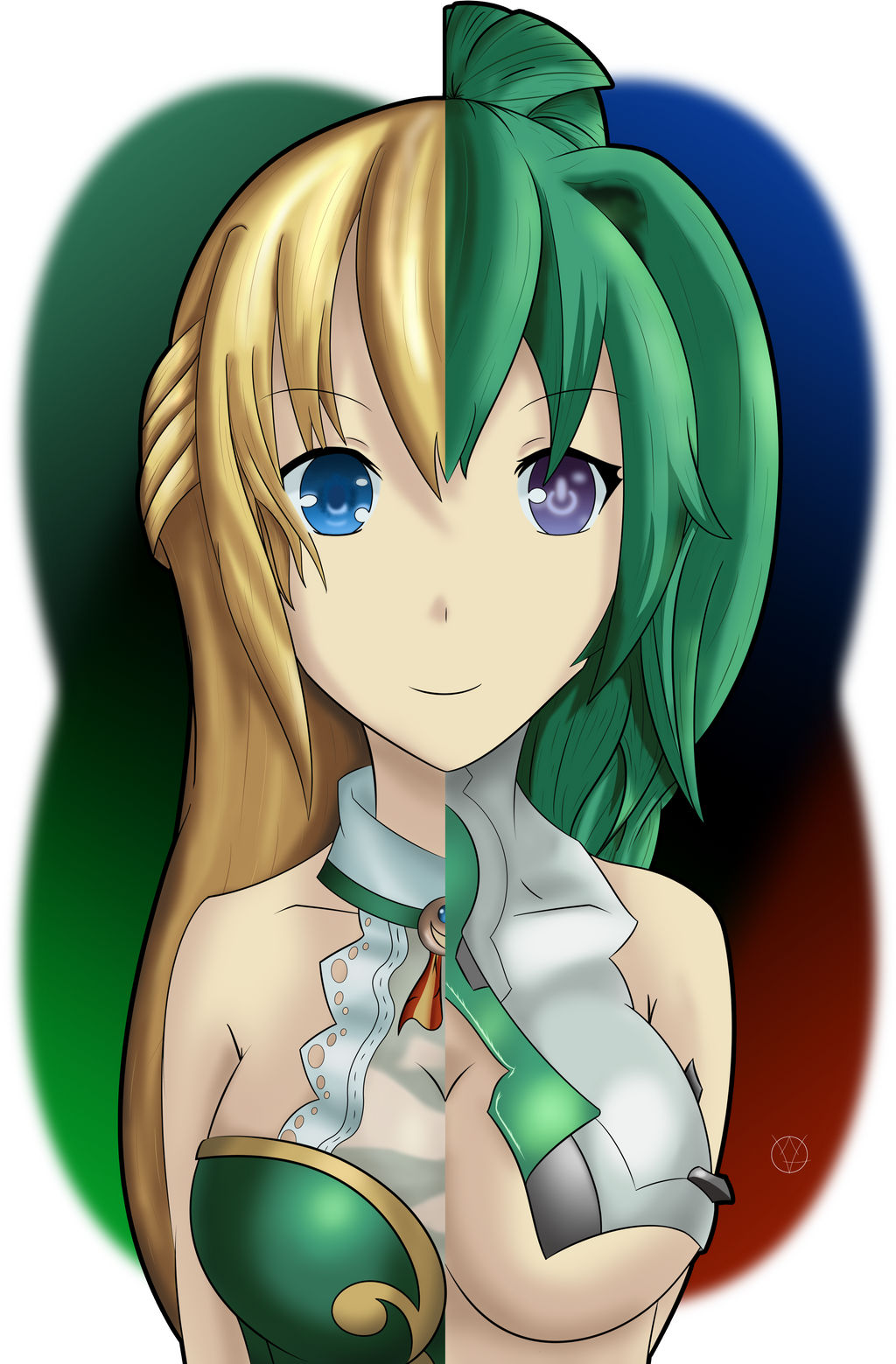 Hyperdimension Neptunia Vert Green Heart By MichaelRodriguezArt On hyperdimension-neptunia-vert-green-heart-by-michaelrodriguezart-on