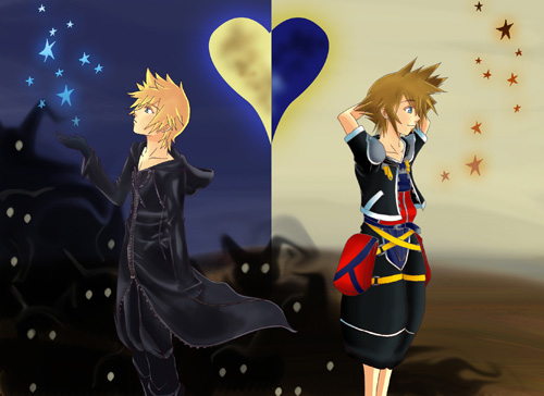 Roxas and Sora postcard