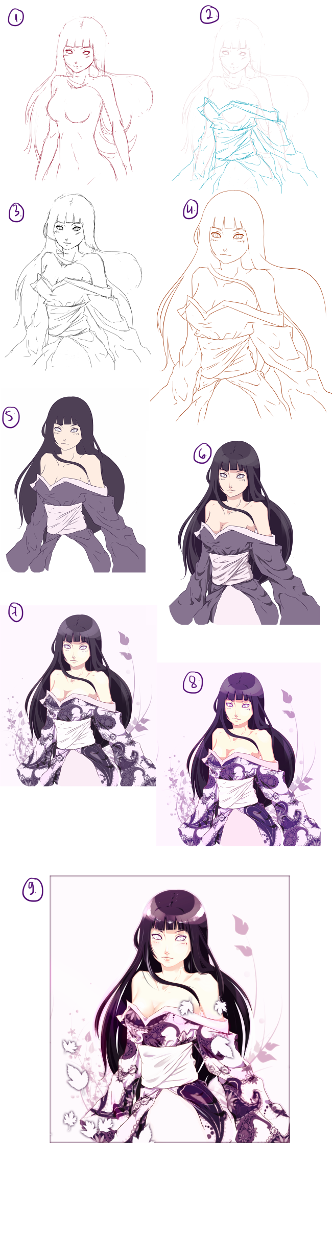 COMO DESENHAR A HINATA HYUGA SUPER FÁCIL 