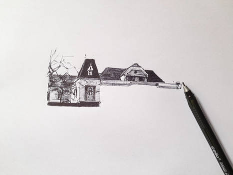 Direct pen art in progress