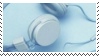 blue headphones aesthetic stamp by hematology