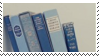 blue books aesthetic stamp