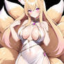 12-tail Fox Blonde Hair, Pink Eyees, Goddess With 