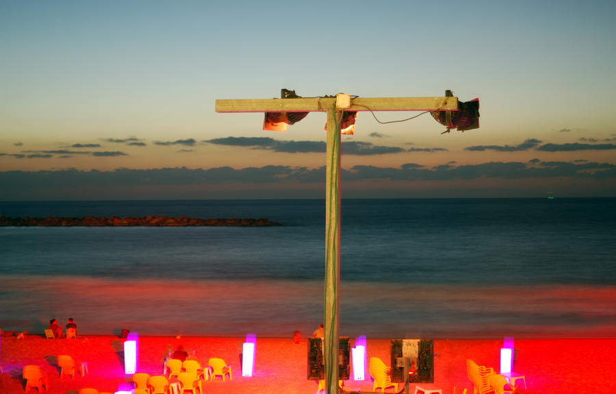 Tel Aviv beach, night