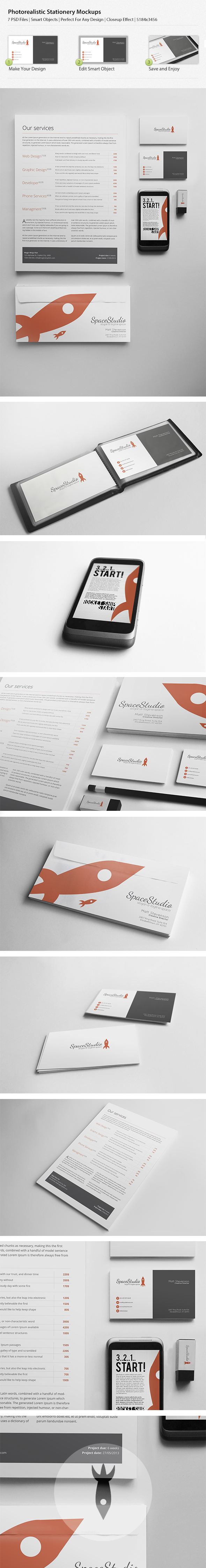 Photo Realistic Stationary/Brand Identity Mockups