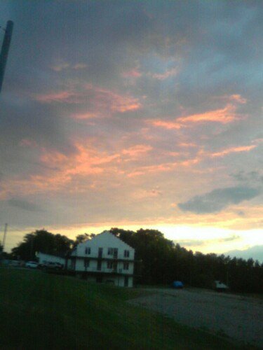 Sunset on a farm