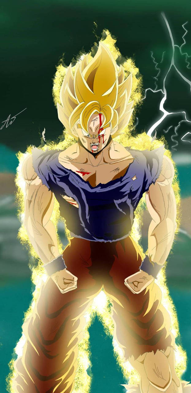 Goku Goes SSJ (First Time) by S0n1c02 on DeviantArt
