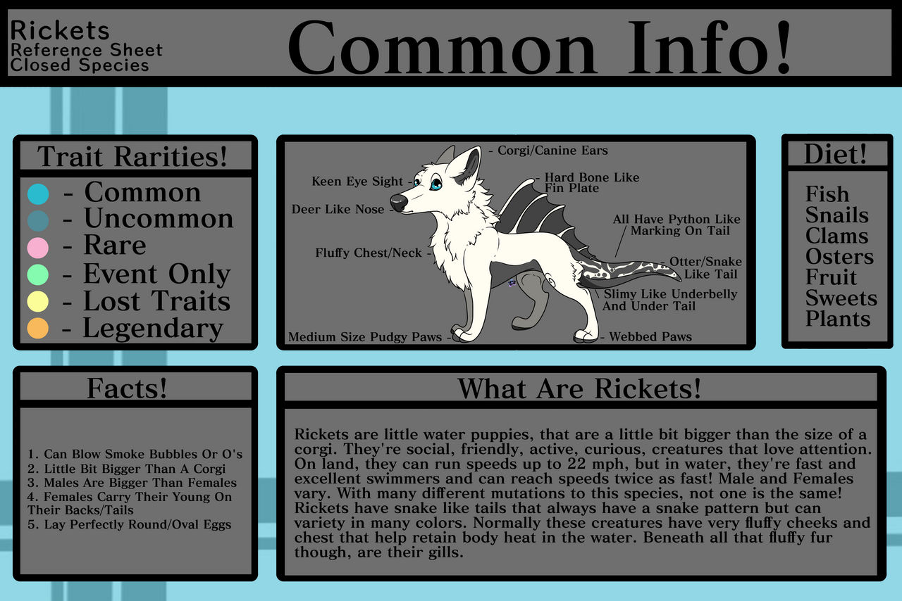 Rickets Referance Sheet - Common Info! by Caramella-Wolf on DeviantArt