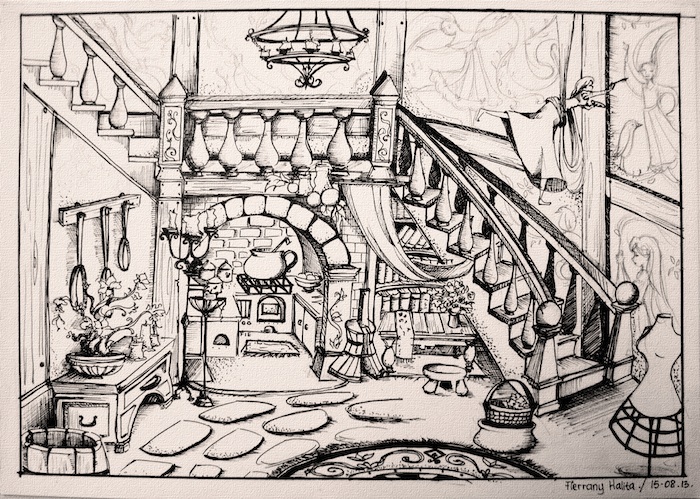 Rapunzel's room sketch