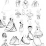 sckteches of  bride dresses