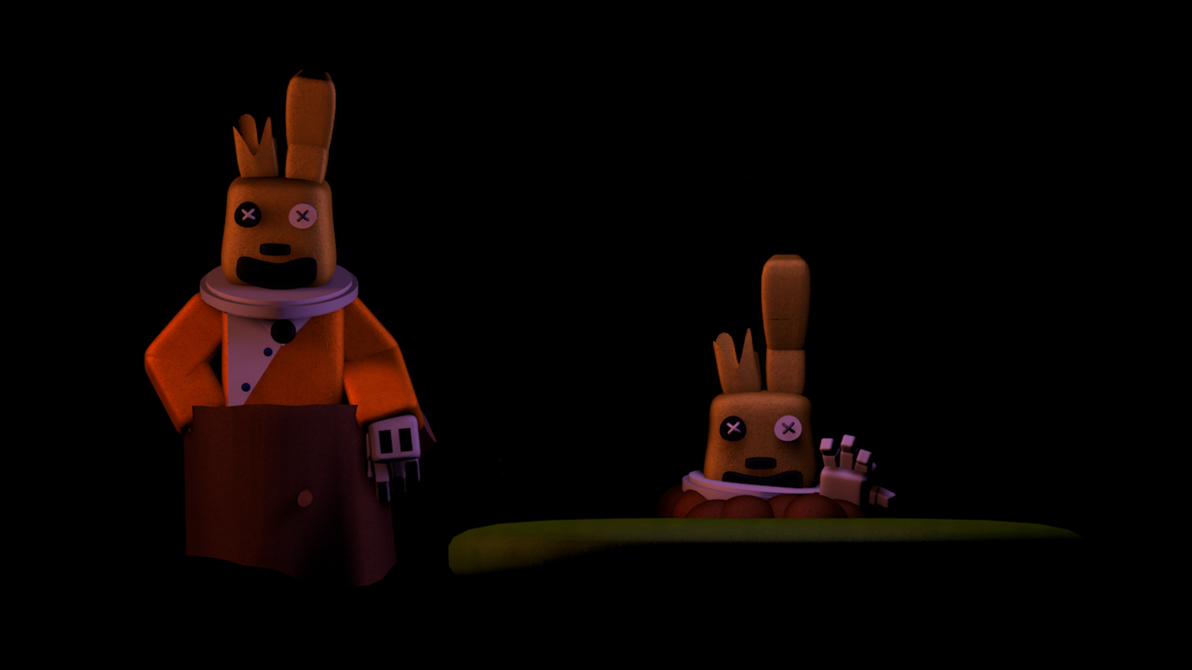 spring rabbit / springtrap + stage v1 y v2 by flishowl on DeviantArt