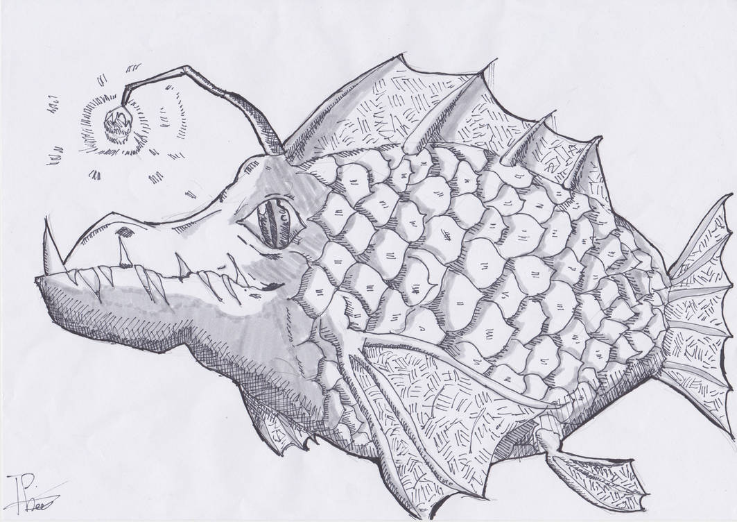 Abstract Monster Fish Drawing Monster Fish by riceyhipster on DeviantArt
