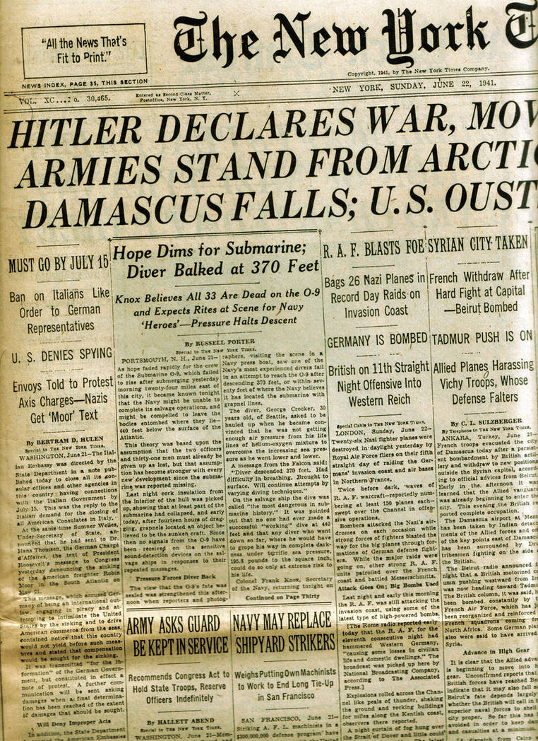 headline june 1941 by lebstock
