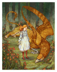 Alice and the Gryphon - color